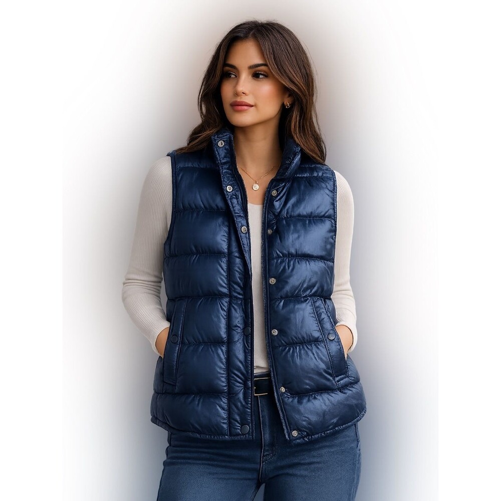 J.Crew Puffer Vest Women S Black Down Filled Ripstop Quilted B1160 Warm Layering